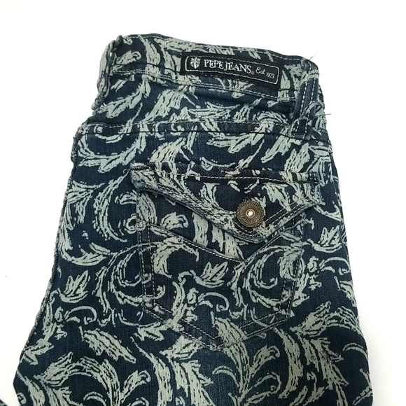 Pepe Jeans, Vintage 5 Pocket Paisley Print Straight Leg Jeans Size 27 - Picture 2 of 7